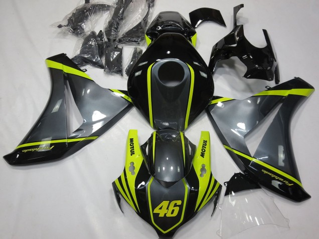 2008-2011 Grey Yellow Glossy Black 46 Honda CBR1000RR Motorcycle Fairings Australia