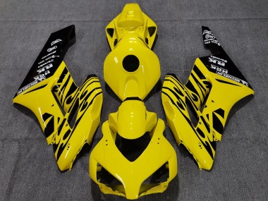 2004-2005 Yellow Glossy Black Flame Honda CBR1000RR Motorcycle Fairings Australia