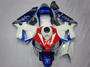 2003-2004 White Red Blue HRC 76 Honda CBR600RR Motorcycle Fairings Australia