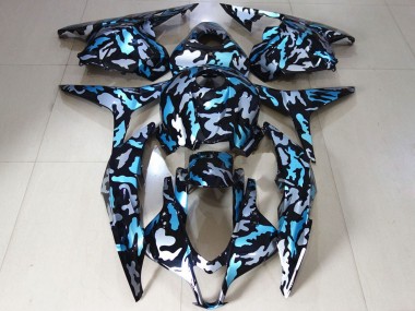 2009-2012 White Blue Camouflage Honda CBR600RR Motorcycle Fairings Australia