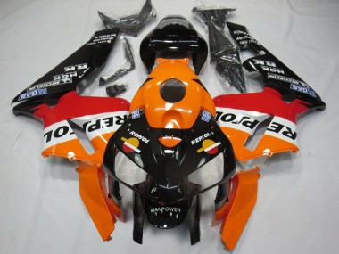 2005-2006 Orange Red White Black Bottom Repsol Honda CBR600RR Motorcycle Fairings Australia