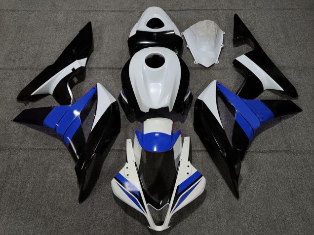 2007-2008 White Blue Glossy Black Honda CBR600RR Motorcycle Fairings Australia
