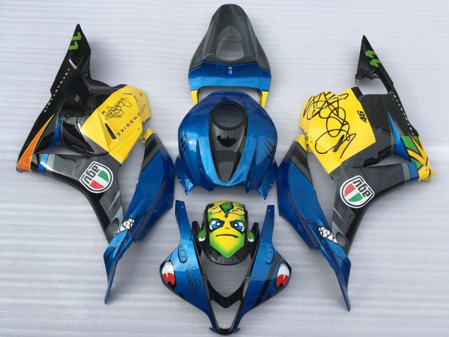 2009-2012 Blue Yellow Glossy Black Shark Honda CBR600RR Motorcycle Fairings Australia