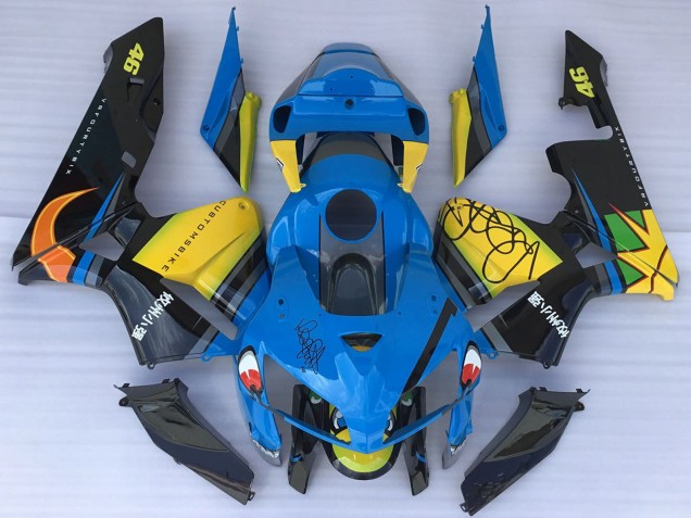 2005-2006 Blue Yellow Black Shark Honda CBR600RR Motorcycle Fairings Australia