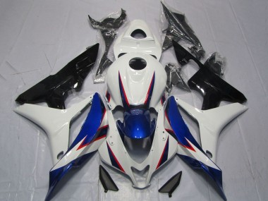 2007-2008 White Blue Glossy Black OEM Style Honda CBR600RR Motorcycle Fairings Australia