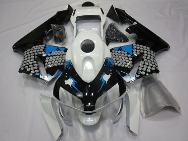 2003-2004 White Blue Glossy Black Splatter Honda CBR600RR Motorcycle Fairings Australia
