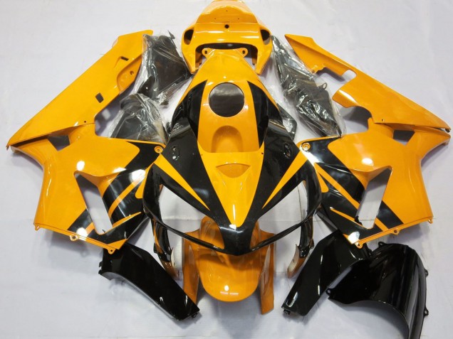 2005-2006 Bright Orange Glossy Black Design Honda CBR600RR Motorcycle Fairings Australia