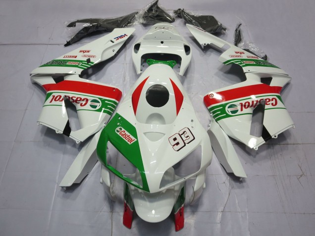 2005-2006 White Green Red Castrol 93 Honda CBR600RR Motorcycle Fairings Australia