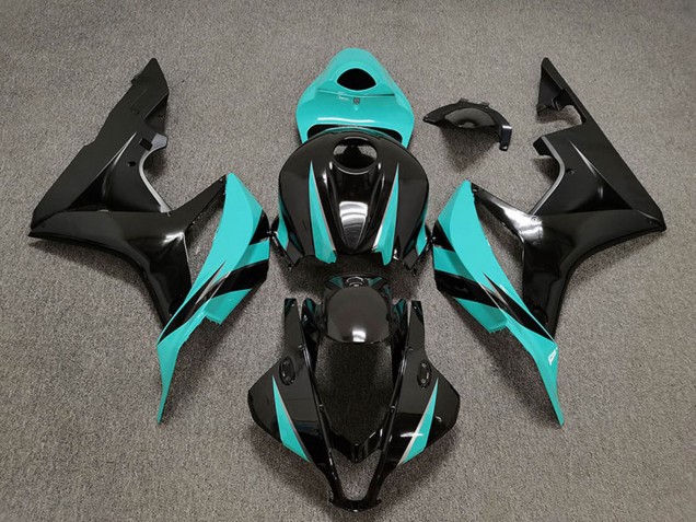 2007-2008 Cyan Blue Glossy Black Honda CBR600RR Motorcycle Fairings Australia