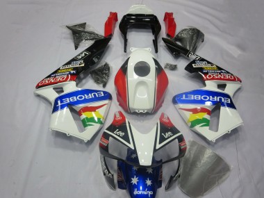 2003-2004 White Red Blue Glossy Black EuroBet Honda CBR600RR Motorcycle Fairing Kits Australia