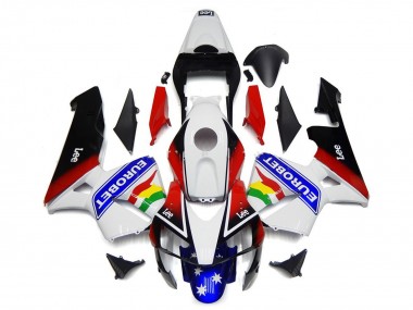 2003-2004 White Red Blue Glossy Black EuroBet Honda CBR600RR Motorcycle Fairing Australia
