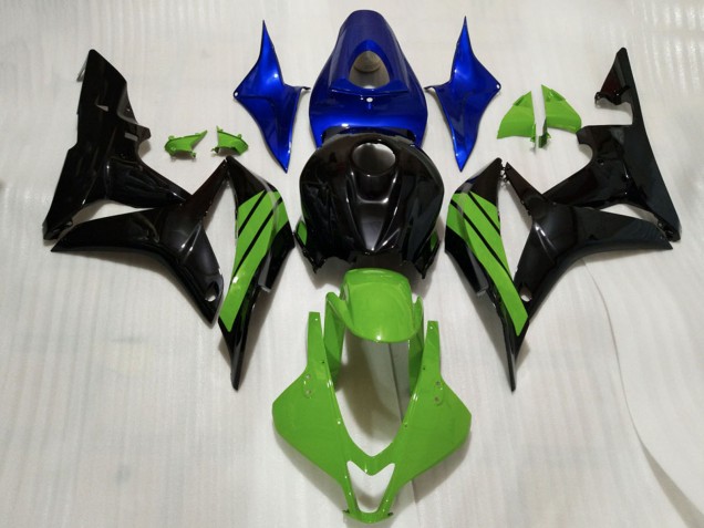 2007-2008 Blue Green Glossy Black Honda CBR600RR Motorcycle Fairings Australia