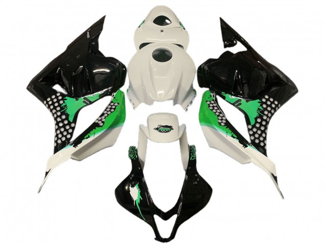 2009-2012 White Green Glossy Black Splatter Honda CBR600RR Motorcycle Fairings Australia
