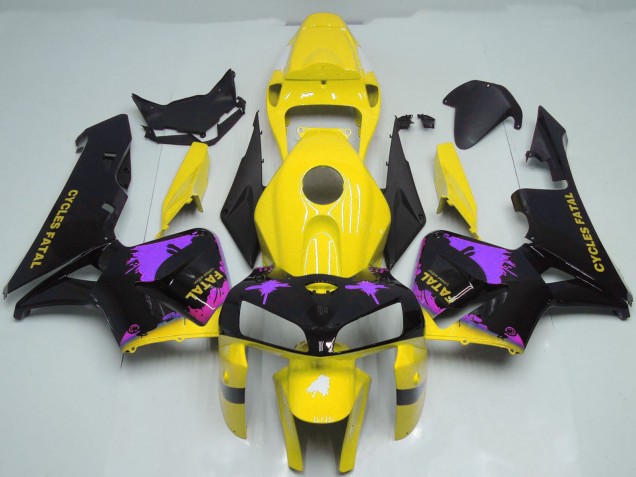 2005-2006 Glossy Black Yellow Purple Splatter Honda CBR600RR Motorcycle Fairings Australia
