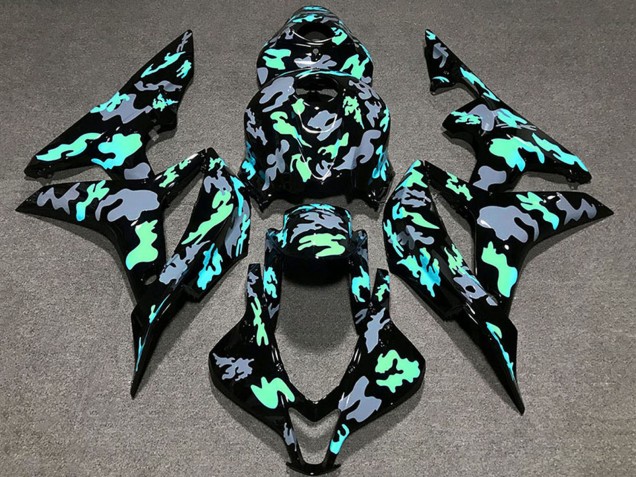 2007-2008 Green Grey Camouflage Honda CBR600RR Motorcycle Fairings Australia
