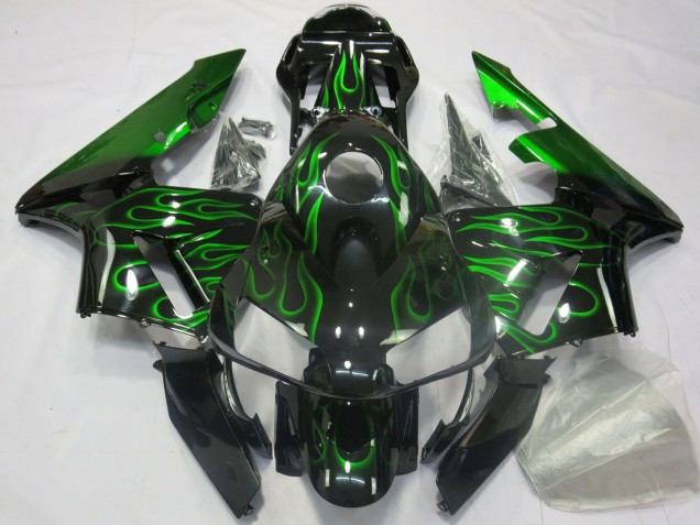2003-2004 Glossy Black Blue Flame Honda CBR600RR Motorcycle Fairings Australia
