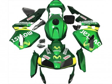 2003-2004 Green Yellow MoviStar Honda CBR600RR Motorcycle Fairings Australia