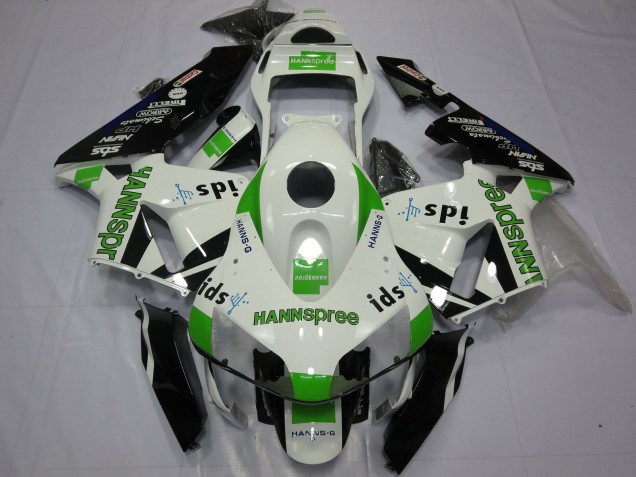 2003-2004 White Green Glossy Black Hannspree Honda CBR600RR Motorcycle Fairings Australia