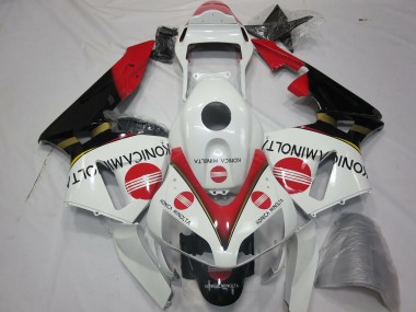 2003-2004 White Red Glossy Black Konica Minolta Honda CBR600RR Motorcycle Fairings Australia