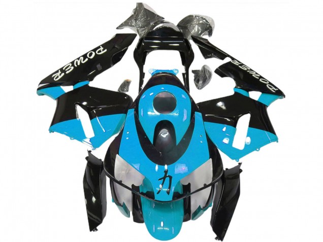 2003-2004 Light Blue Glossy Black Power Honda CBR600RR Motorcycle Fairings Australia