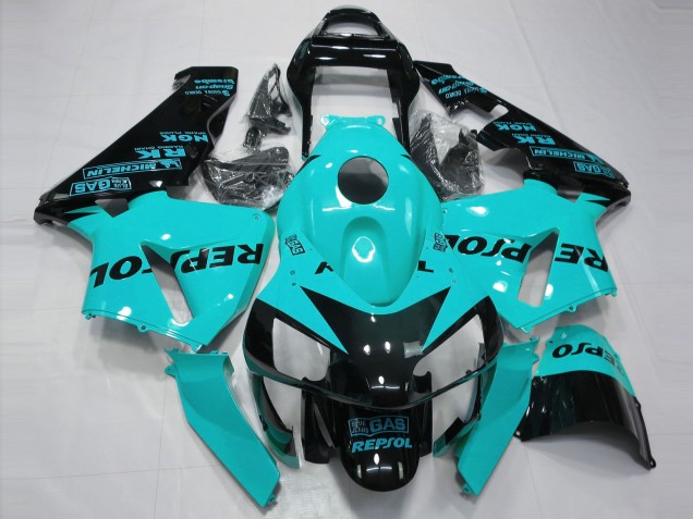 2003-2004 Light Blue Glossy Black Repsol Honda CBR600RR Motorcycle Fairings Australia