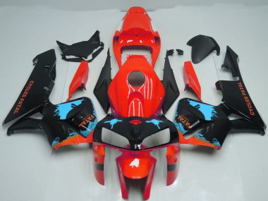 2005-2006 Red Light Blue Black Splatter Honda CBR600RR Motorcycle Fairings Australia