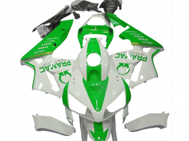 2005-2006 White Light Green Pramac Honda CBR600RR Motorcycle Fairings Australia