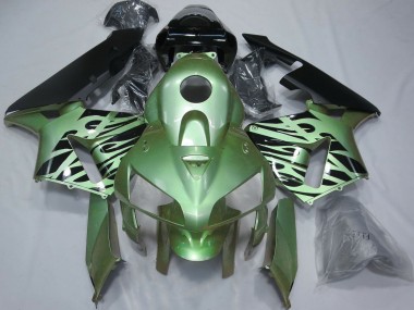 2005-2006 Light Green Black Flame Honda CBR600RR Motorcycle Fairings Australia