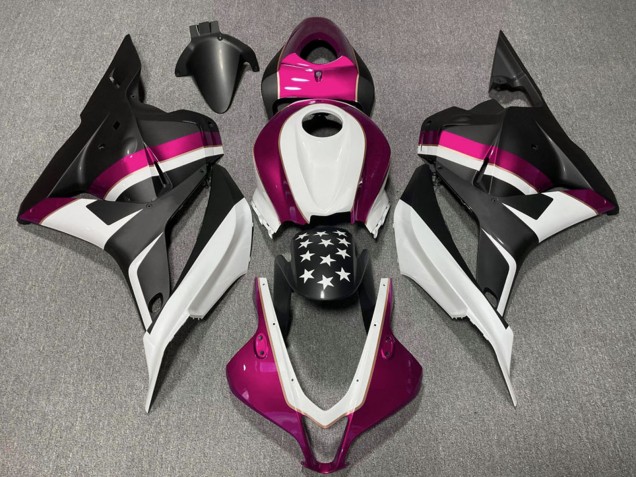 2009-2012 White Pink Matte Black Star Honda CBR600RR Motorcycle Fairings Australia