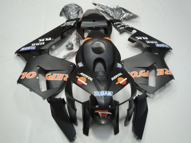 2003-2004 Matte Black Orange Repsol Honda CBR600RR Motorcycle Fairings Australia