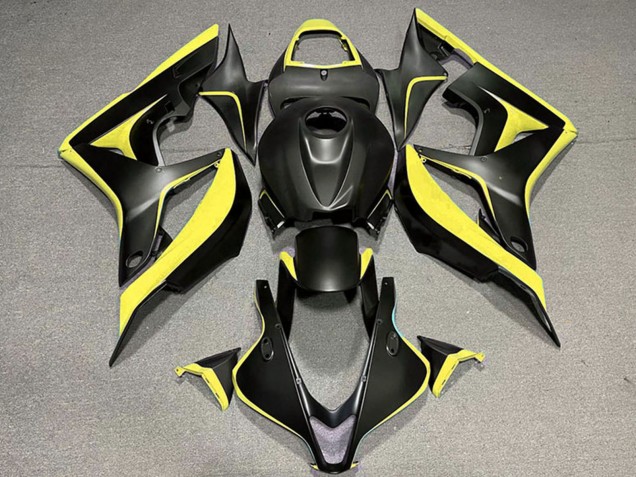 2007-2008 Yellow Matte Black Honda CBR600RR Motorcycle Fairings Australia