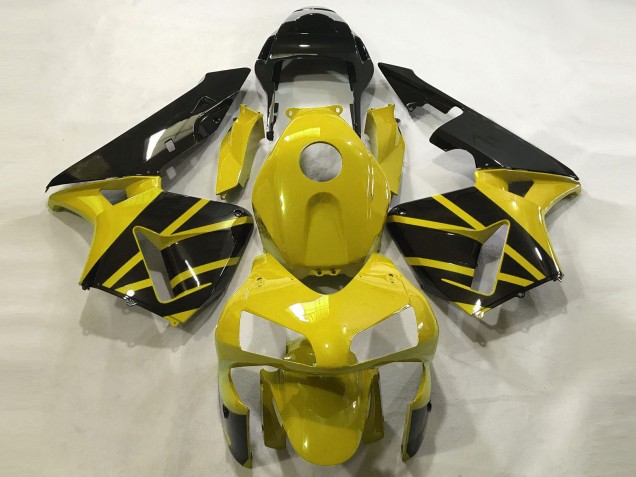 2003-2004 Mustard Yellow Glossy Black Honda CBR600RR Motorcycle Fairings Australia