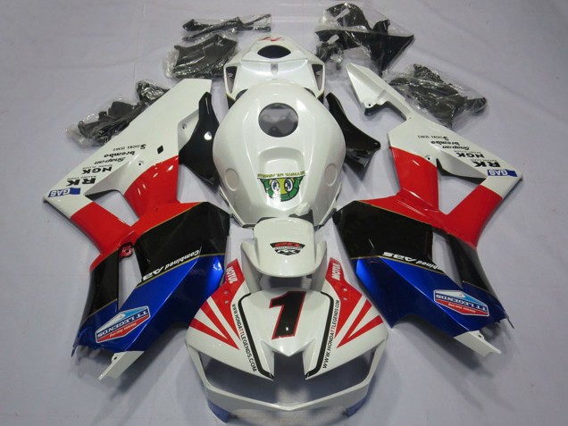 2013-2023 White Red Blue Black Number 1 Honda CBR600RR Motorcycle Fairings Australia