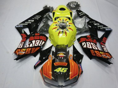 2013-2023 Yellow Orange Glossy Black Rossi 46 Honda CBR600RR Motorcycle Fairings Australia