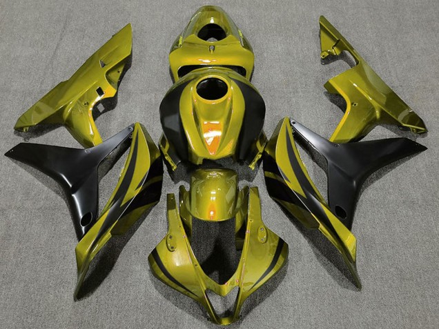 2007-2008 Gold Matte Black OEM Style Honda CBR600RR Motorcycle Fairings Australia