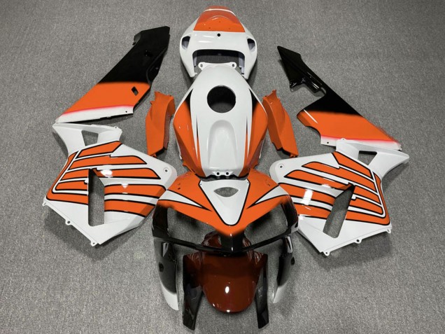 2005-2006 White Orange Wings Honda CBR600RR Motorcycle Fairings Australia
