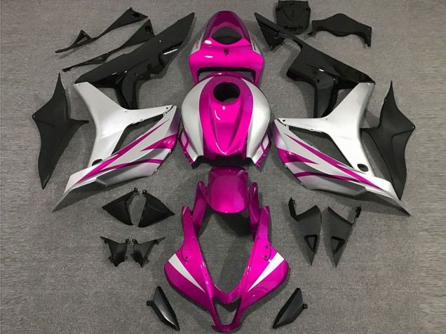 2007-2008 Silver Pink Glossy Black OEM Style Honda CBR600RR Motorcycle Fairings Australia