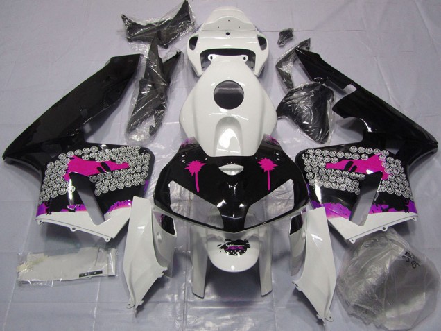 2005-2006 Pink Splatter on Glossy Black Honda CBR600RR Motorcycle Fairings Australia