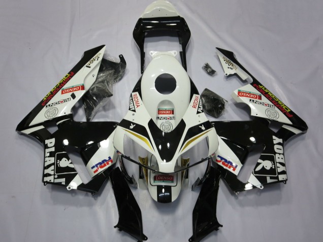 2003-2004 White Yellow Glossy Black HRC Playboy Honda CBR600RR Motorcycle Fairings Australia