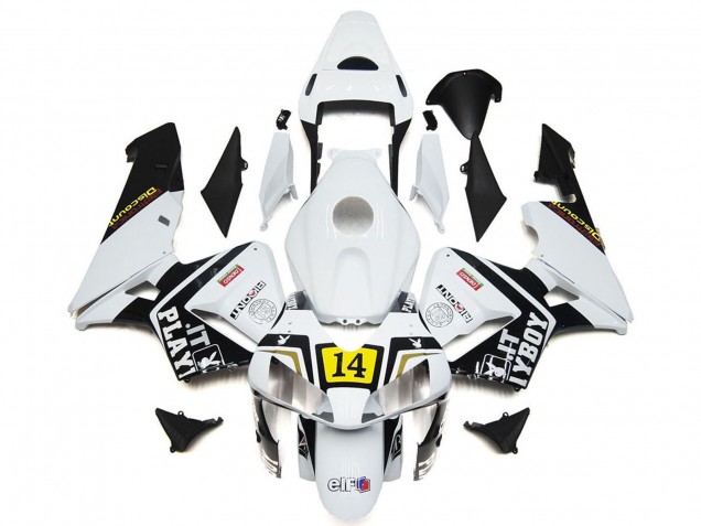2003-2004 White Yellow Glossy Black Playboy 14 Honda CBR600RR Motorcycle Fairings Australia