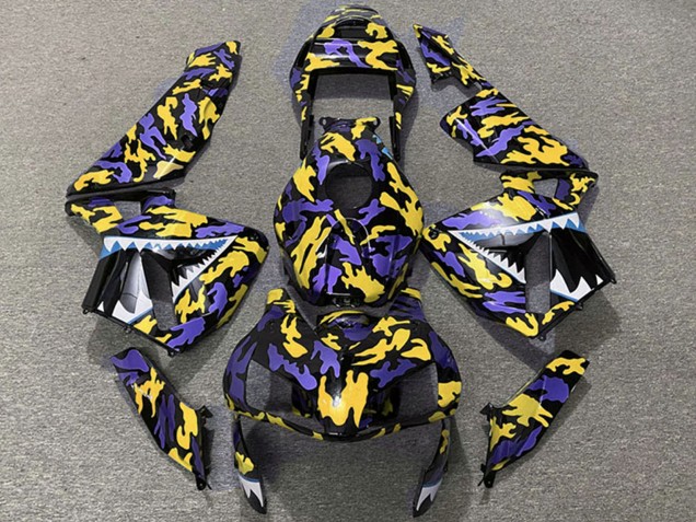 2003-2004 Purple Yellow Camouflage Shark Honda CBR600RR Motorcycle Fairings Australia