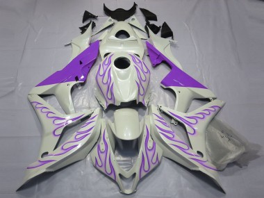 2007-2008 White Purple Flame Honda CBR600RR Motorcycle Fairings Australia