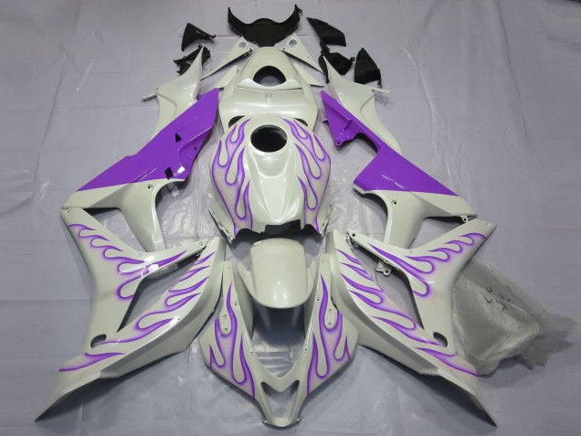 2007-2008 White Purple Flame Honda CBR600RR Motorcycle Fairings Australia