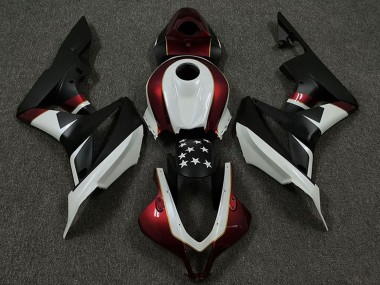 2009-2012 White Red Matte Black Star Honda CBR600RR Motorcycle Fairings Australia