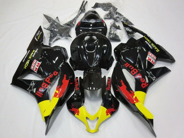 2009-2012 Glossy Black Yellow Red Bull Honda CBR600RR Motorcycle Fairings Australia