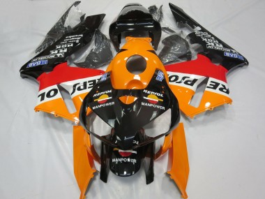 2005-2006 Orange White Red Glossy Black Repsol Man Power Honda CBR600RR Motorcycle Fairings Australia