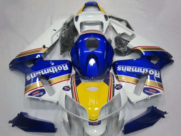 2005-2006 White Blue Yellow Rothmans Honda CBR600RR Motorcycle Fairings Australia