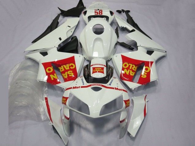 2005-2006 White Red Yellow San Carlo 58 Honda CBR600RR Motorcycle Fairings Australia