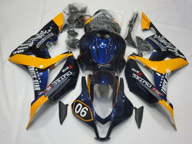 2007-2008 Orange Blue Glossy Black Honda CBR600RR Motorcycle Fairings Australia