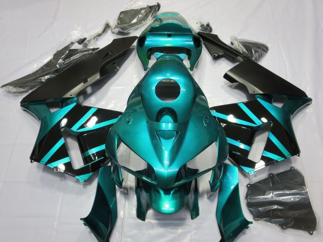 2005-2006 Teal Glossy Black Design Honda CBR600RR Motorcycle Fairings Australia